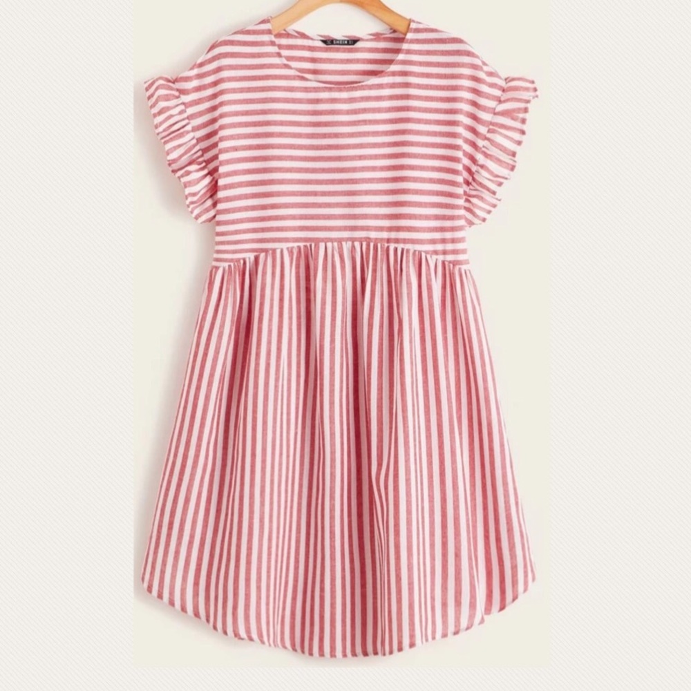 SHEIN. Red and White striped dress